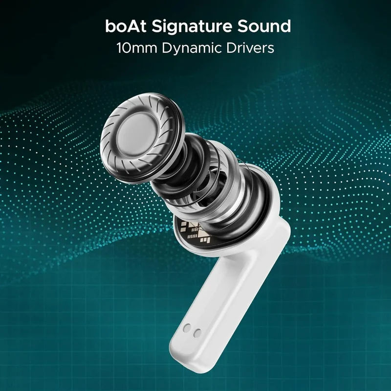 boAt Immortal Airspeed Pro Truly Wireless in- Ear Earbuds w/ 32dB ANC, Beast™ Mode with 40ms Latency, 40hrs Playback, 4 Mics with ENx™, Premium ID w/LEDs & ASAP™ Charge(White Sabre) — photo 8 of 10