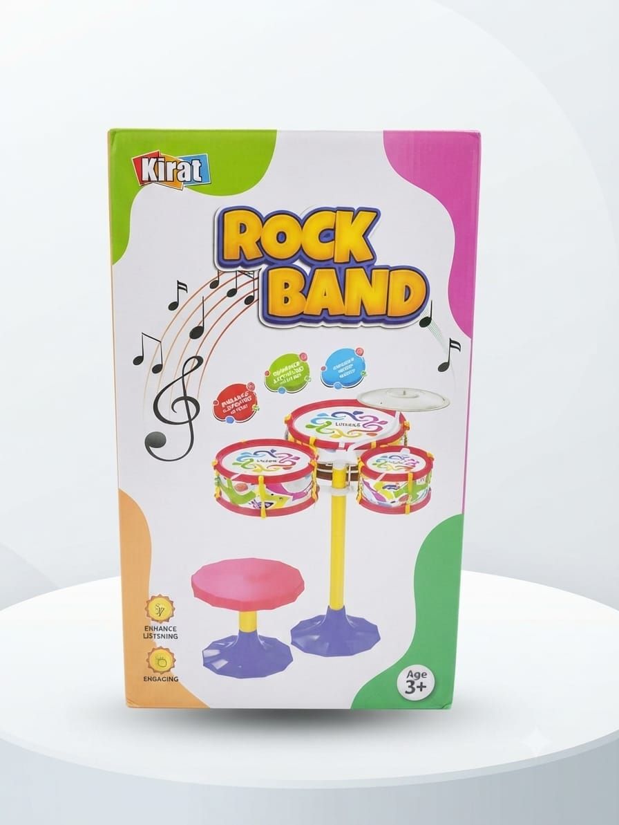Kids Musical Instrument Percussion Drumming Set with Cymbal & Throne