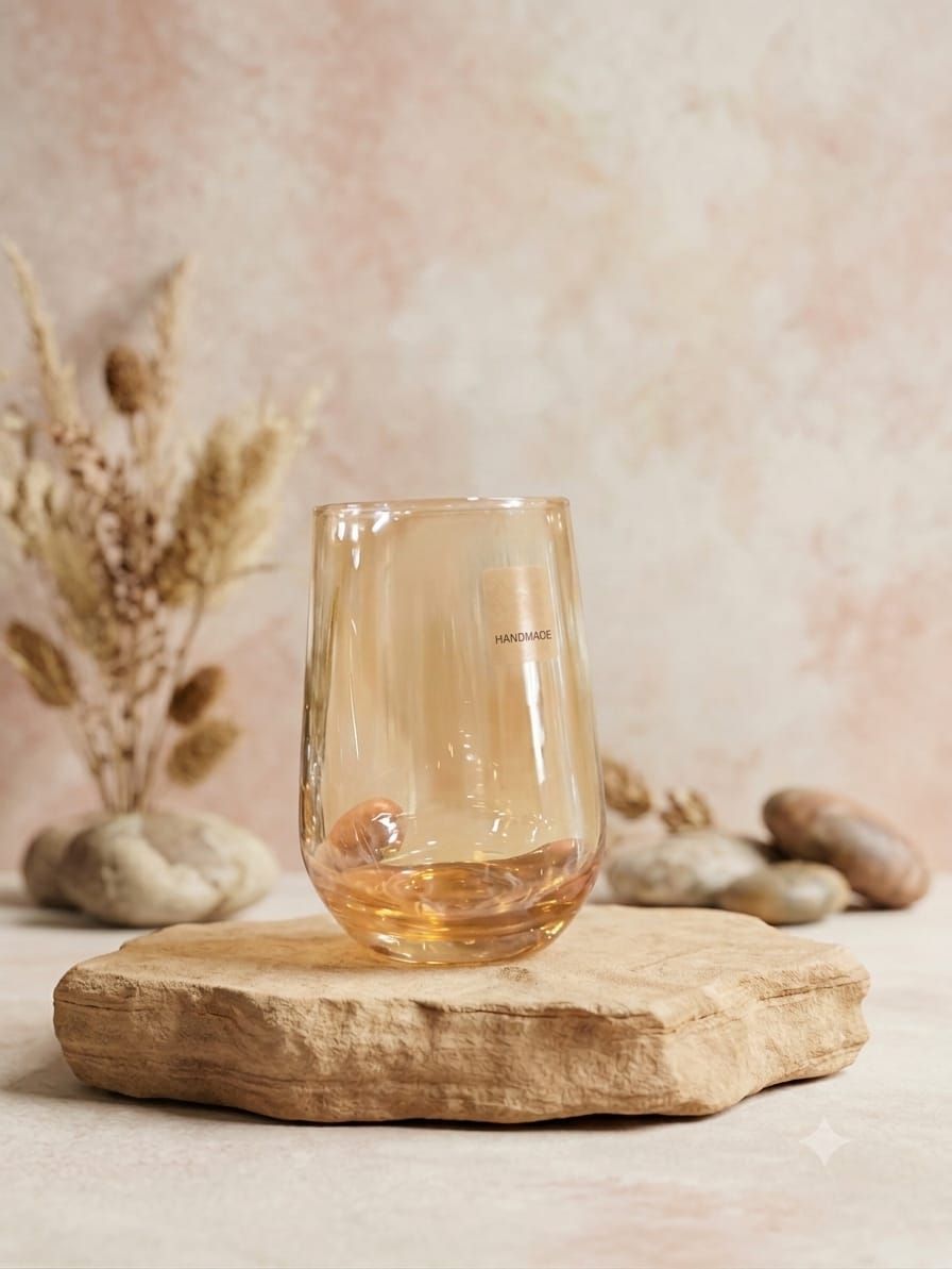 Aurelia Golden Tinted Blown Glass Tumblers – Set of 6