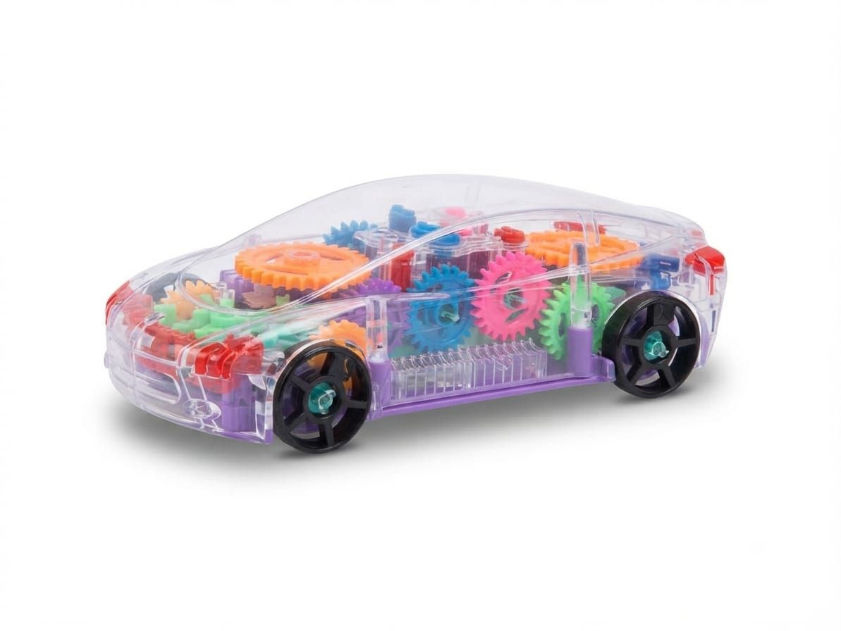 Concept Racing Transparent Gear Car with 360° Rotating Gears & 3D Flashing Lights (Ages 3+)