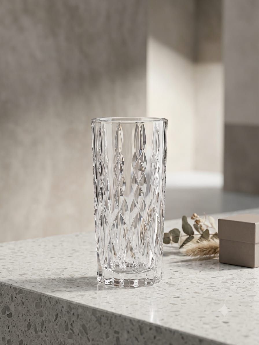 Mirage Fluted Crystal Highball Tumblers – Set of 6