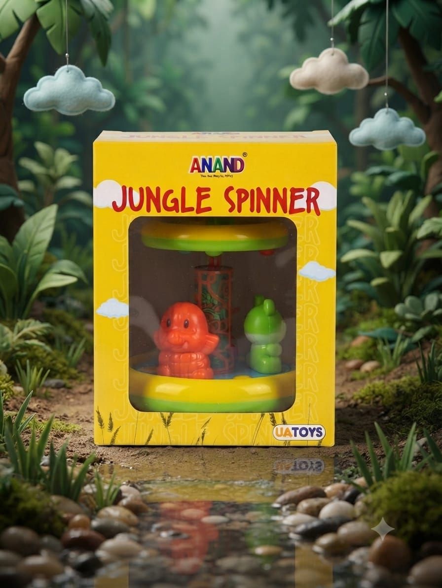 Anand Jungle Spinner Press & Spin Carousel Toy for Babies & Toddlers