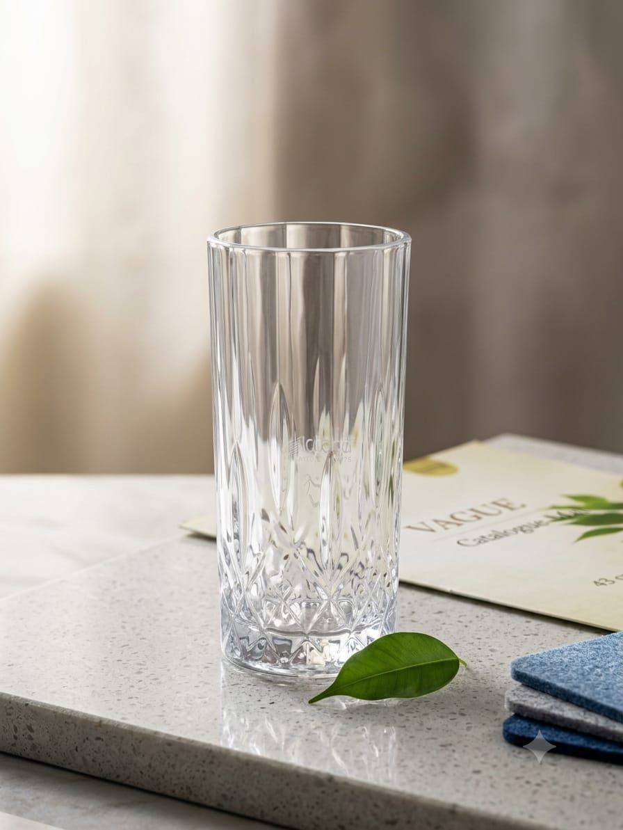 Linear Cut Crystal-Clarity Highball Tumblers – Set of 6