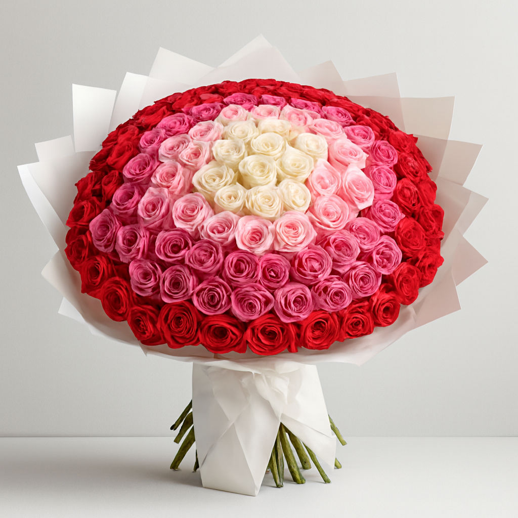 Premium 100 Mixed Rose Gradient