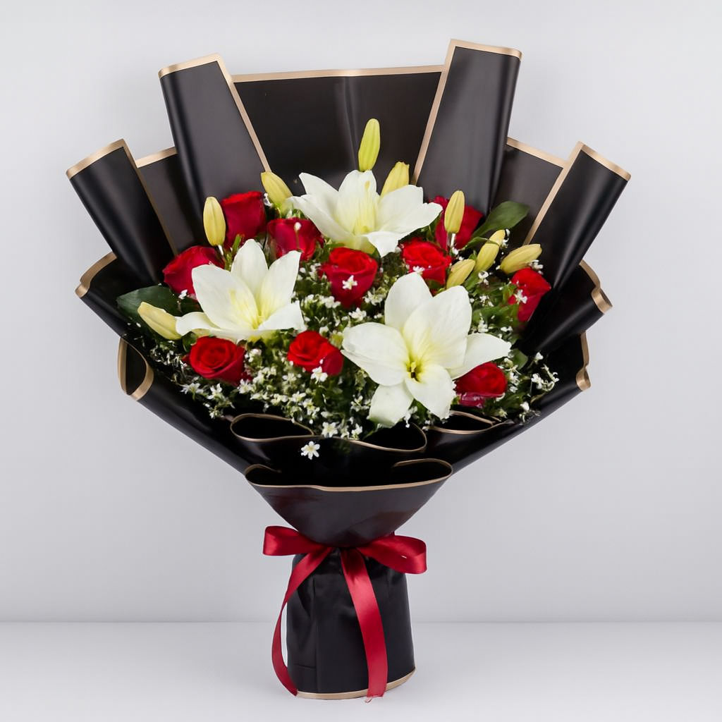 Midnight Lily & Rose Elegance