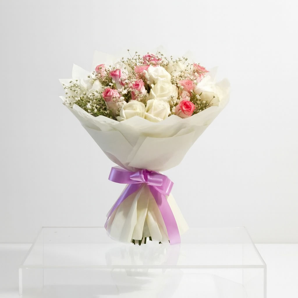 10 Pink & White Rose Symphony