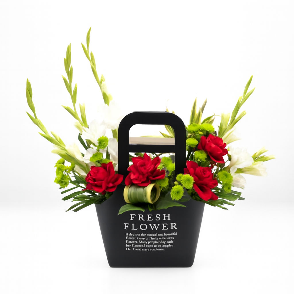 White Noir Architectural Floral Carrier