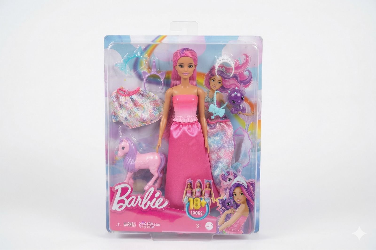BARBIE Dreamtopia Doll Mermaid Fantasy Dress-Up Playset with Unicorn and Dragon Pets