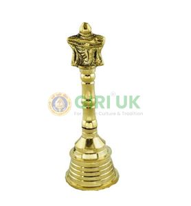 Puja Hand Bell Shankh Chakra - Brass - 4 Inch - 160 Gms