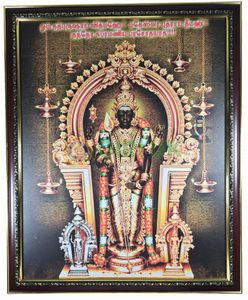 Thiruchendur Murugan Picture with wooden frame - 18 x 22 inches