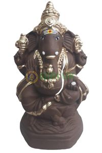 Ganapati Clay  Gold - 11 Inch