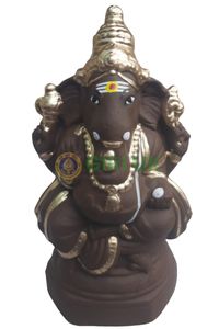 Ganapati Kamalar - Clay -Gold- 10.5 Inch