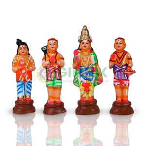 Naalvar Set - 10 Inch | Giri Golu Doll/ Clay/ Appar/ Sundarar/ Sambandar/ Manikkavasagar/ Navratri Bommai