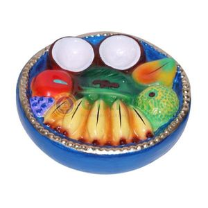 Fruits Plate - 7 Inches | Giri Golu Doll/ Paper Mache/ Fruit Bowl/ Navratri Bommai