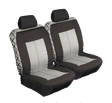 4  Piece Safari Front Seat Cover Set - Black and Grey