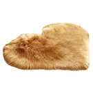 Faux Fur Heart Rug (70cm x 90cm) - Light Ash Brown