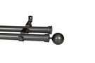 28MM DOUBLE POLE SET-BALL FINIAL-GUN METAL-3M