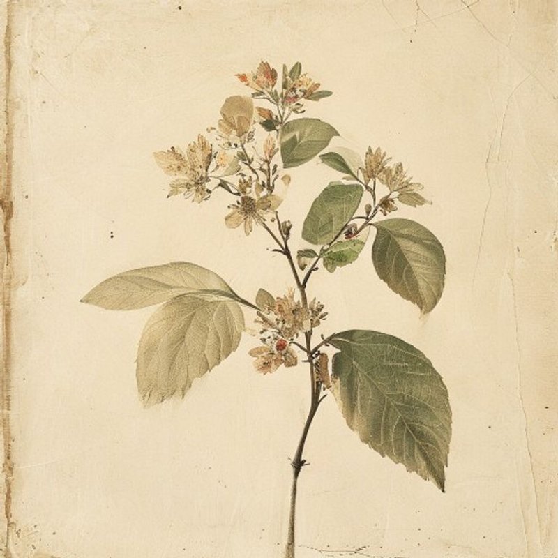Amelanchier arborea (Downy Serviceberry) — botanical photograph