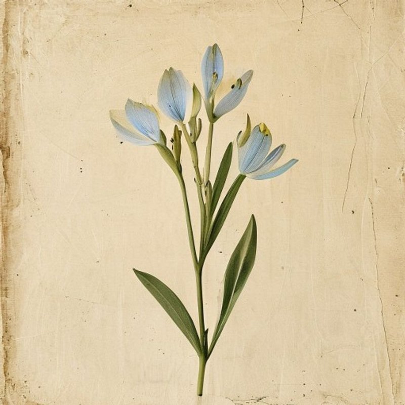 Androstephium caeruleum (Blue Funnel Lily) — botanical photograph