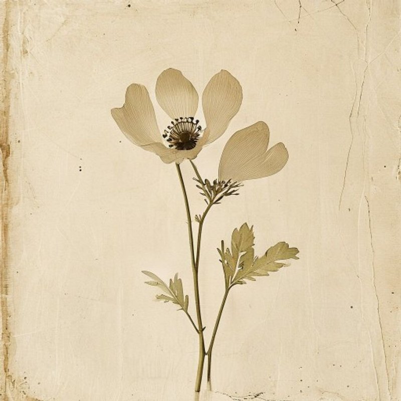 Anemone rivularis (Cao Yu Mei) — botanical photograph