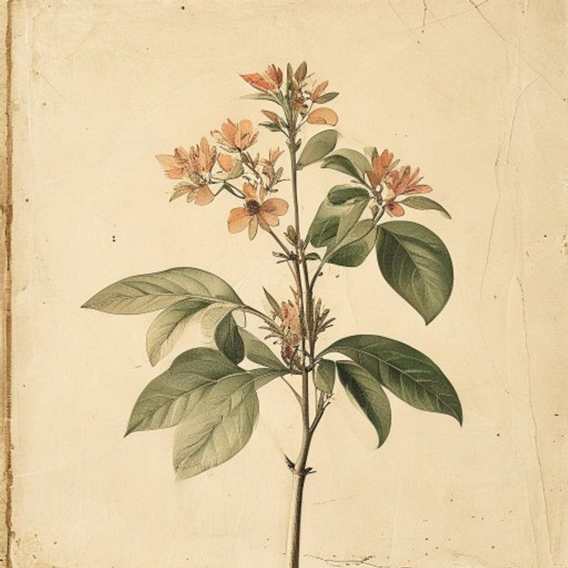 Aucuba japonica (Spotted laurel) — botanical photograph