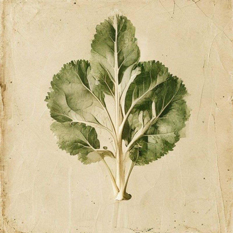 Brassica juncea integrifolia subintegrifolia (Leaf Mustard) — botanical photograph