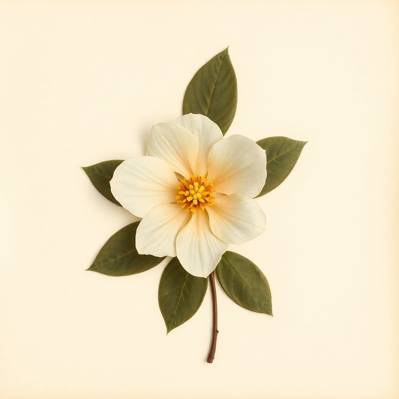 Camellia biflora (Camellia biflora) — botanical photograph