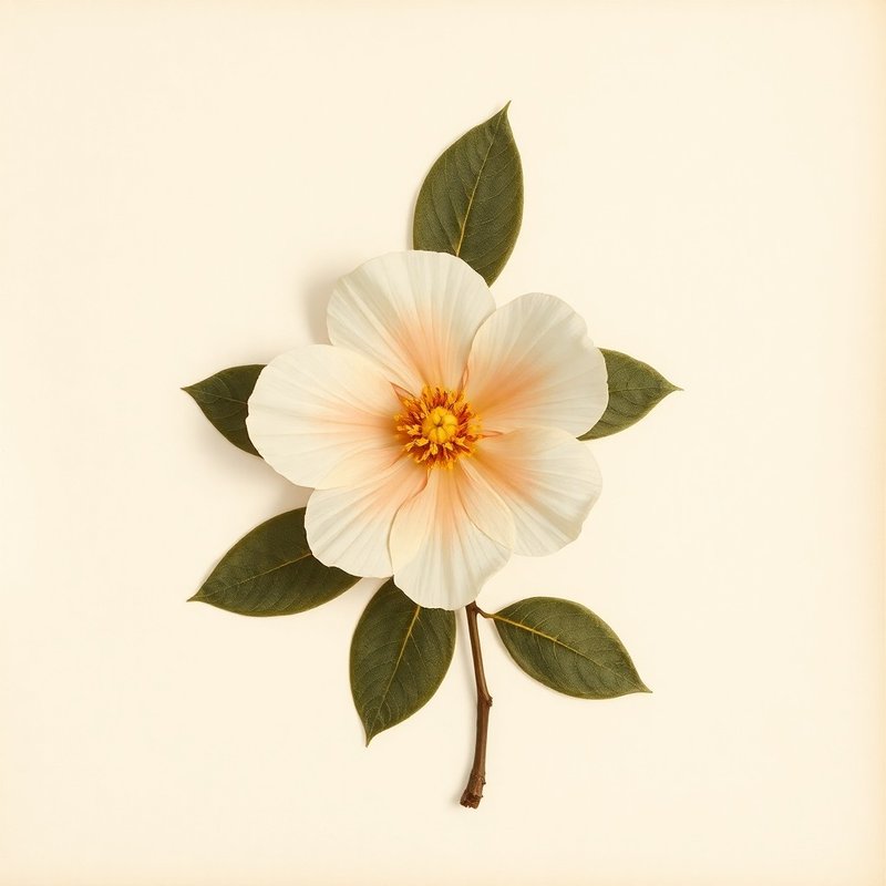Camellia japonica (Camellia) — botanical photograph