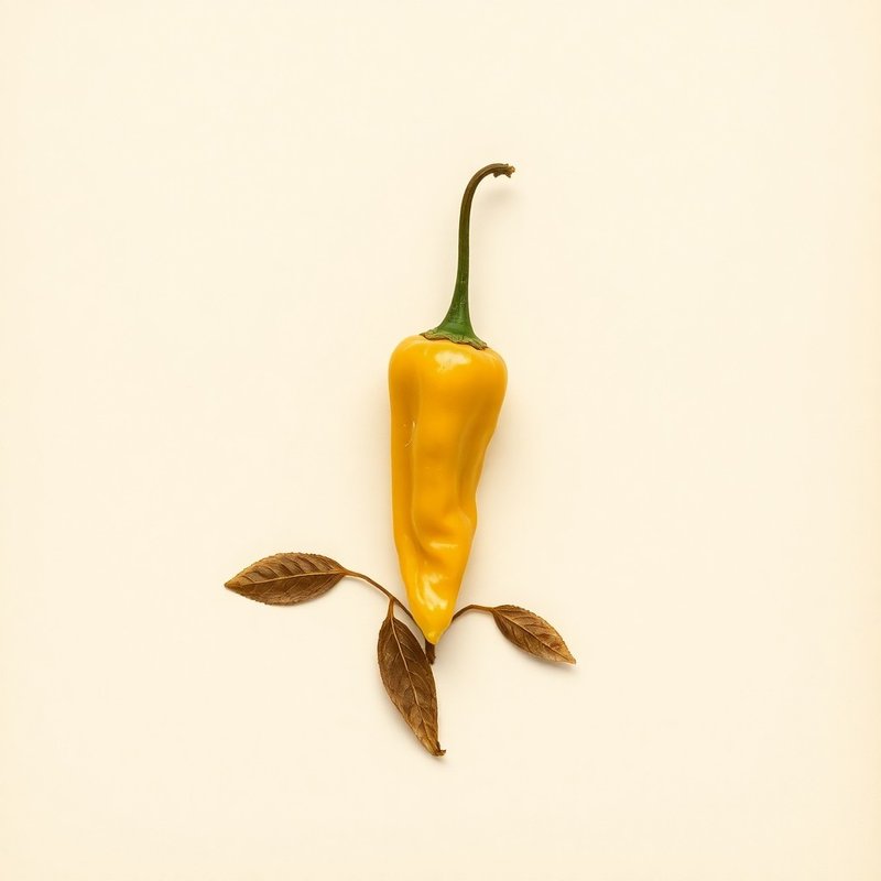 Capsicum chinense (Bonnet Pepper) — botanical photograph