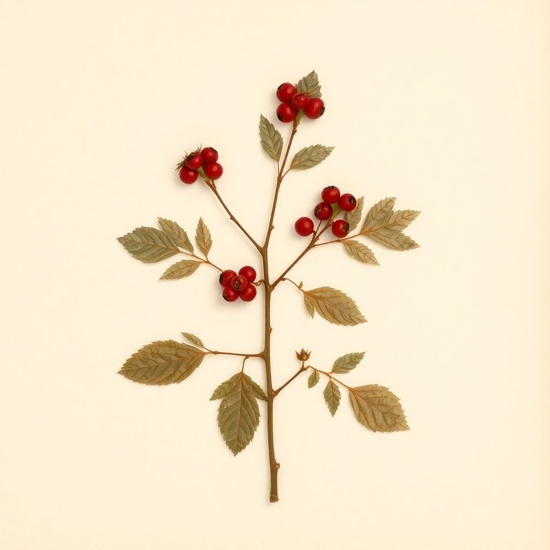 Crataegus pedicellata gloriosa (Scarlet Haw) — botanical photograph
