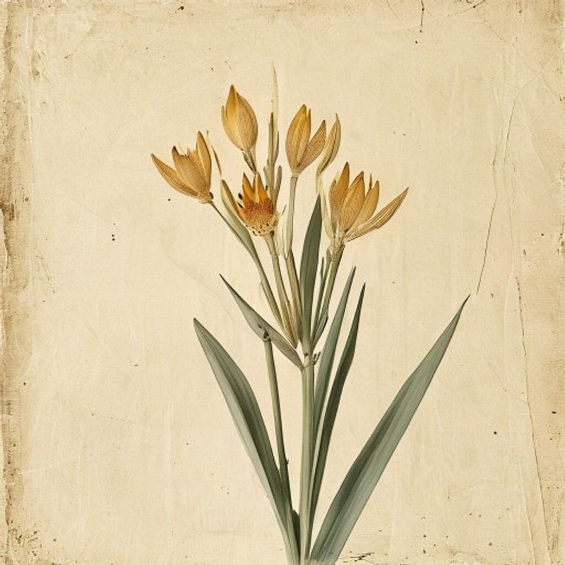 Crocosmia aurea (Montbretia) — botanical photograph