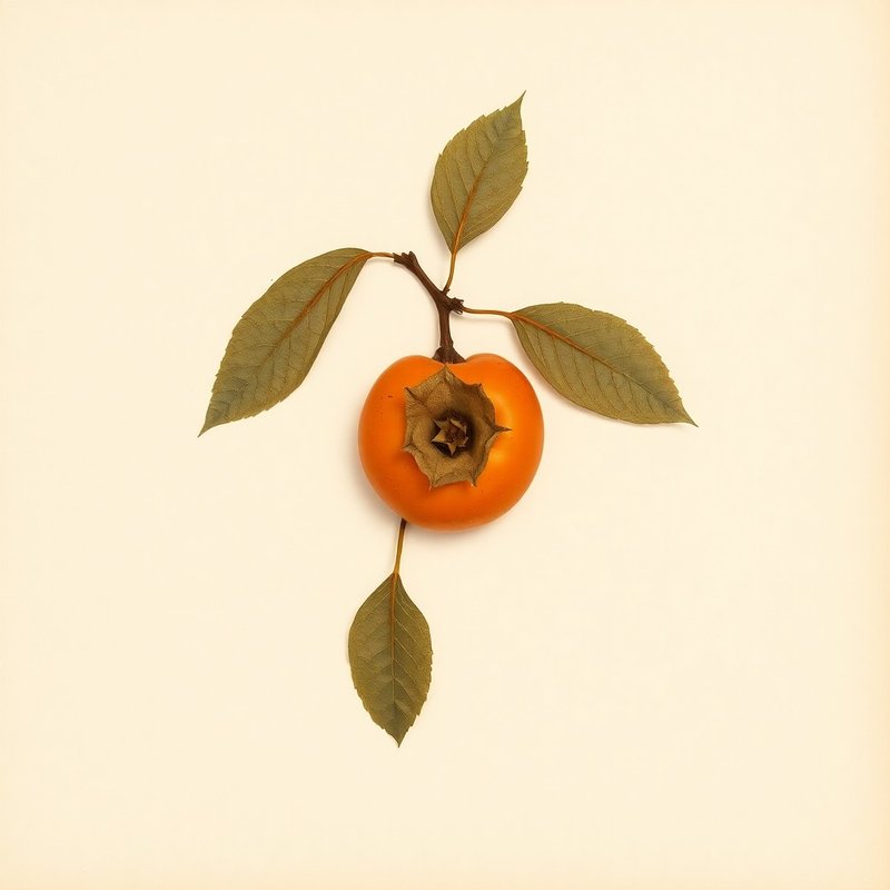 Diospyros kaki (Persimmon) — botanical photograph