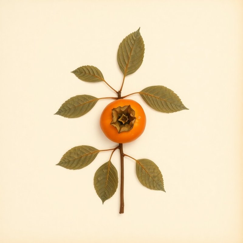 Diospyros virginiana (American persimmon) — botanical photograph