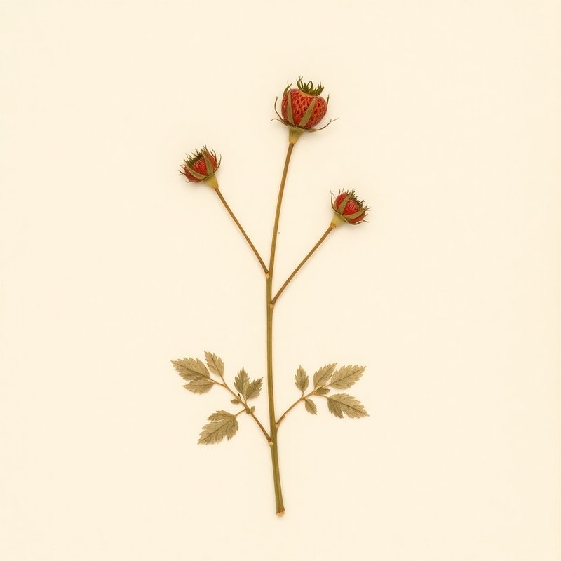 Duchesnea indica (Mock Strawberry) — botanical photograph