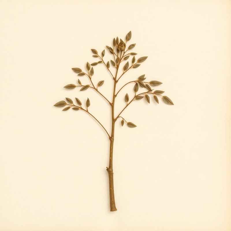 Eucommia ulmoides (Hardy rubber tree) — botanical photograph