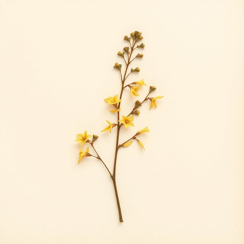 Forsythia suspensa (Lian Qiao) — botanical photograph