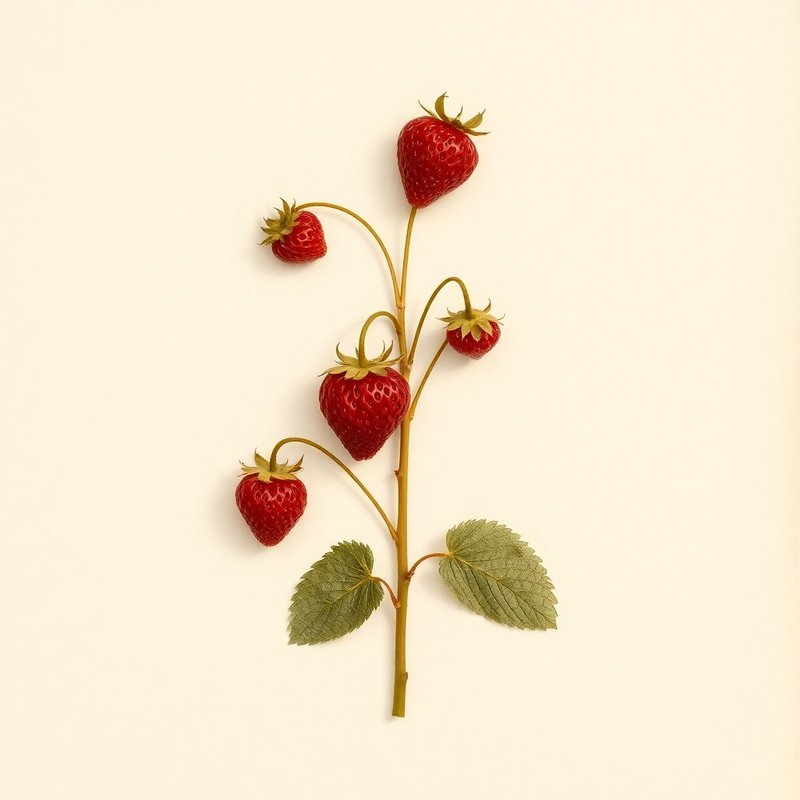 Fragaria virginiana (Scarlet Strawberry) — botanical photograph