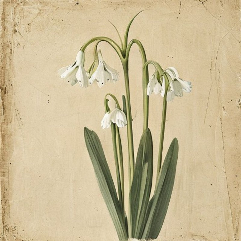 Galanthus nivalis (Snowdrop) — botanical photograph