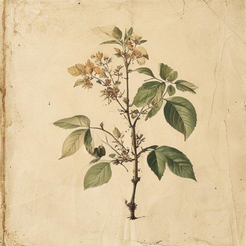 Hovenia dulcis (Japanese raisin tree) — botanical photograph