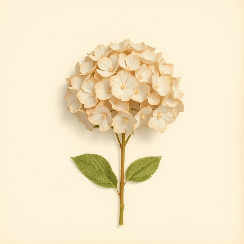 Hydrangea macrophylla (French hydrangea) — botanical photograph