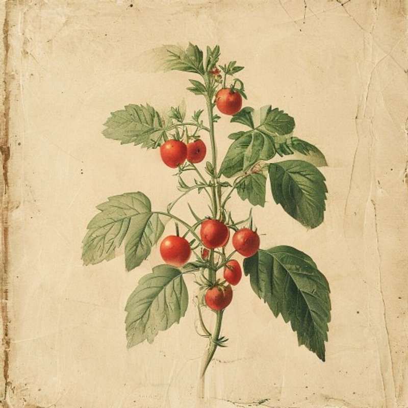 Lycopersicon pimpinellifolium (Currant Tomato) — botanical photograph