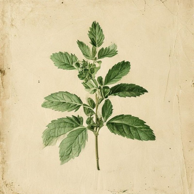 Mentha x piperita officinalis (White Peppermint) — botanical photograph