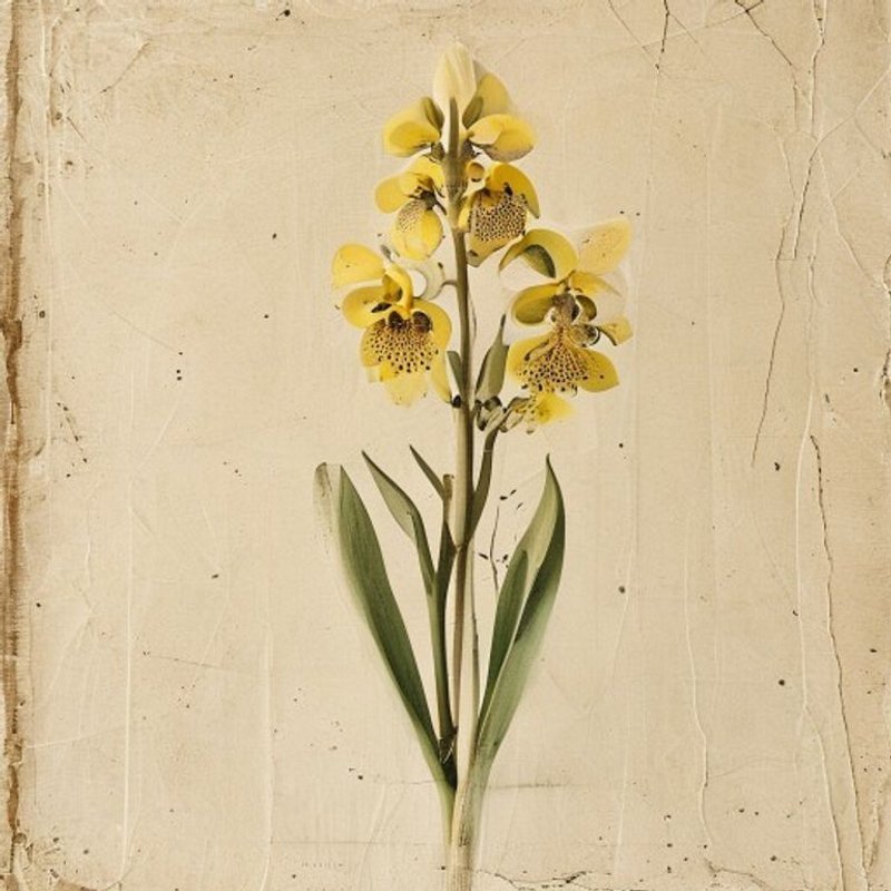 Ophrys lutea (Yellow Bee Orchid) — botanical photograph