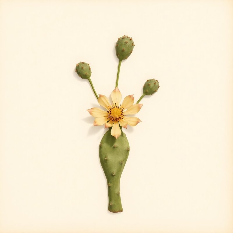 Opuntia fragilis (Prickly Pear) — botanical photograph