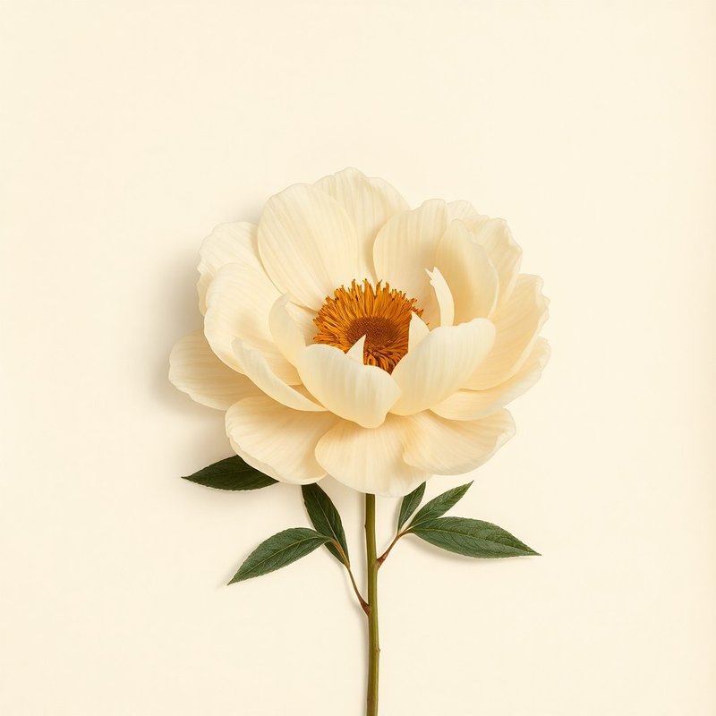 Paeonia lactiflora (Chinese Peony) — botanical photograph