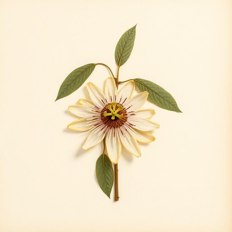 Passiflora tarminiana (banana passionfruit) — botanical photograph