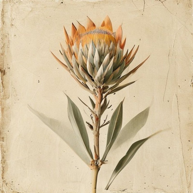 Protea cynaroides (King Protea) — botanical photograph