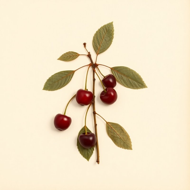 Prunus cerasus marasca (Maraschino Cherry) — botanical photograph