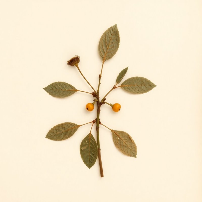 Prunus cornuta (Prunus cornuta) — botanical photograph