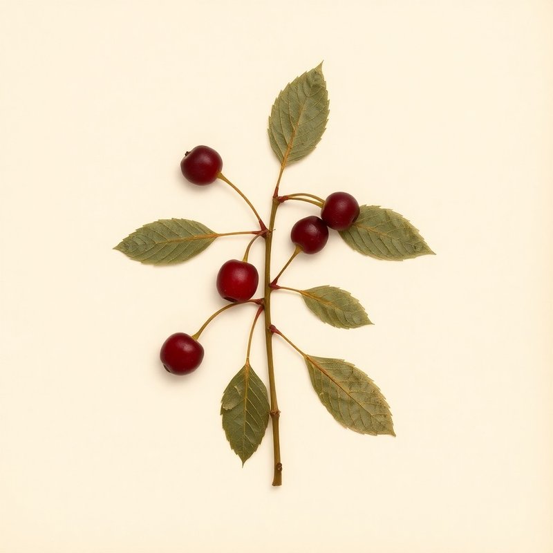 Prunus serotina (Rum Cherry - Wild Cherry) — botanical photograph